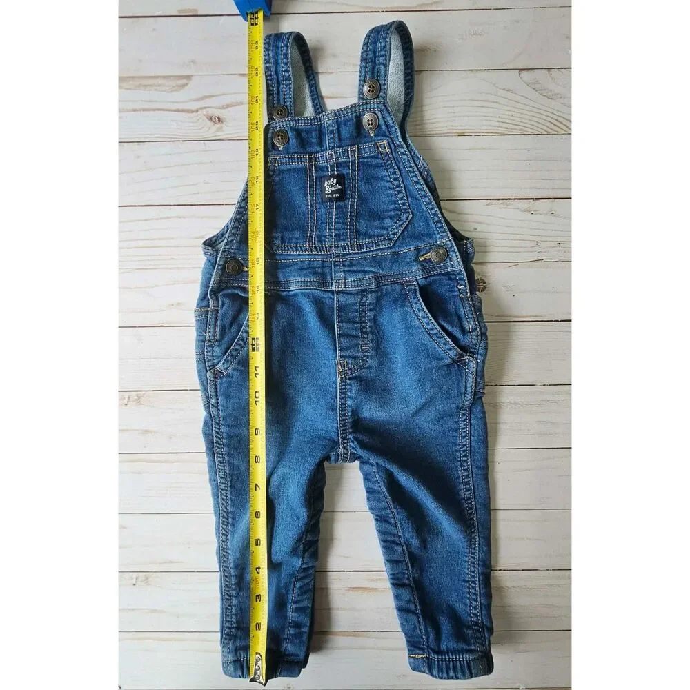 Baby B'gosh 12M Denim Overalls Blue Jean Bib Overall Pants Cotton Blend